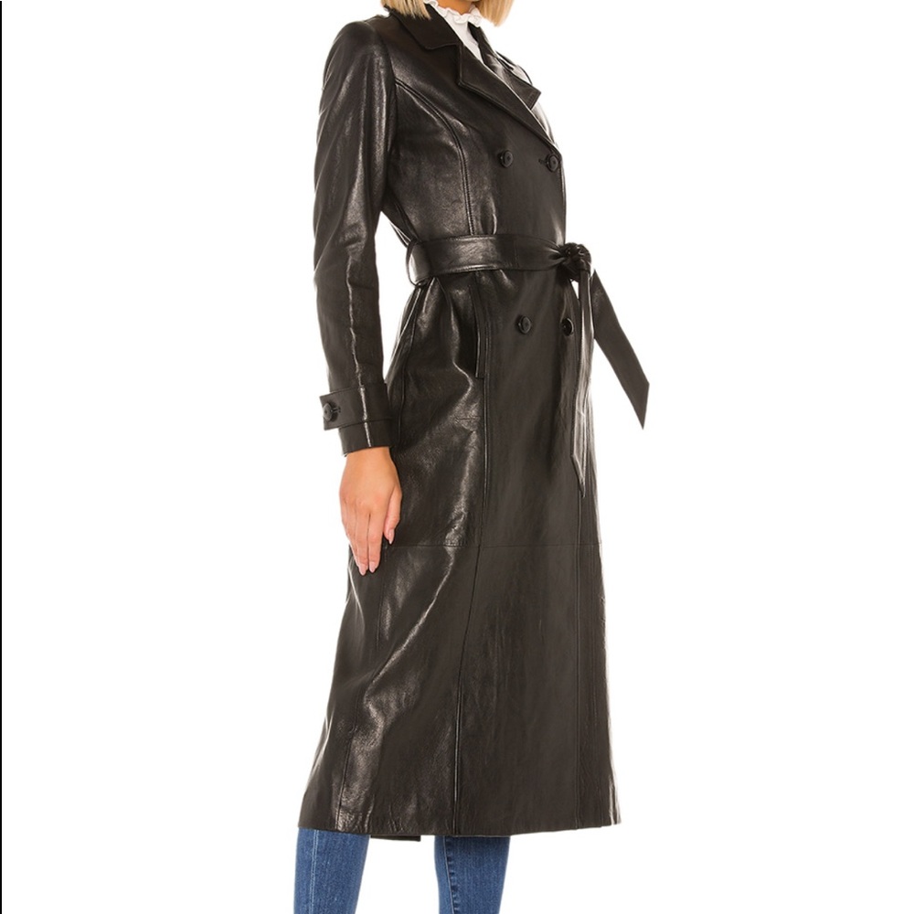 FRAME denim Leather Trench Coat